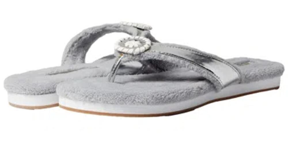 Jack Rogers Womens Rosie Flip Flop Sandals Size 8.5 M Silver Grey NWOB